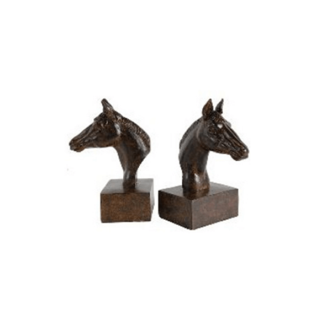 Horse Head Resin Book End Set