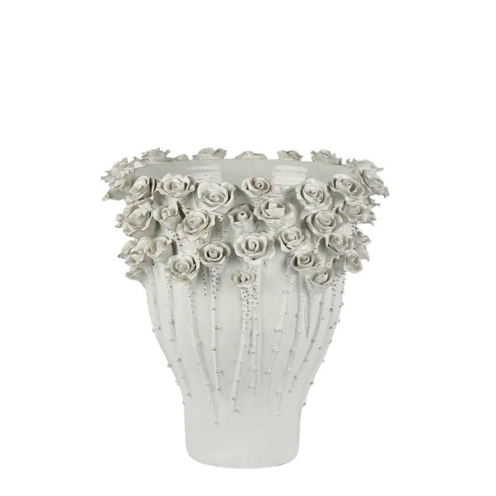 Rose Vase Medium White H:40cm