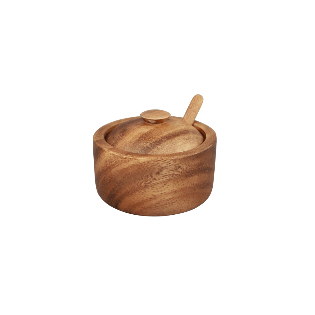 Acacia Sugar/Spice Pot w Spoon