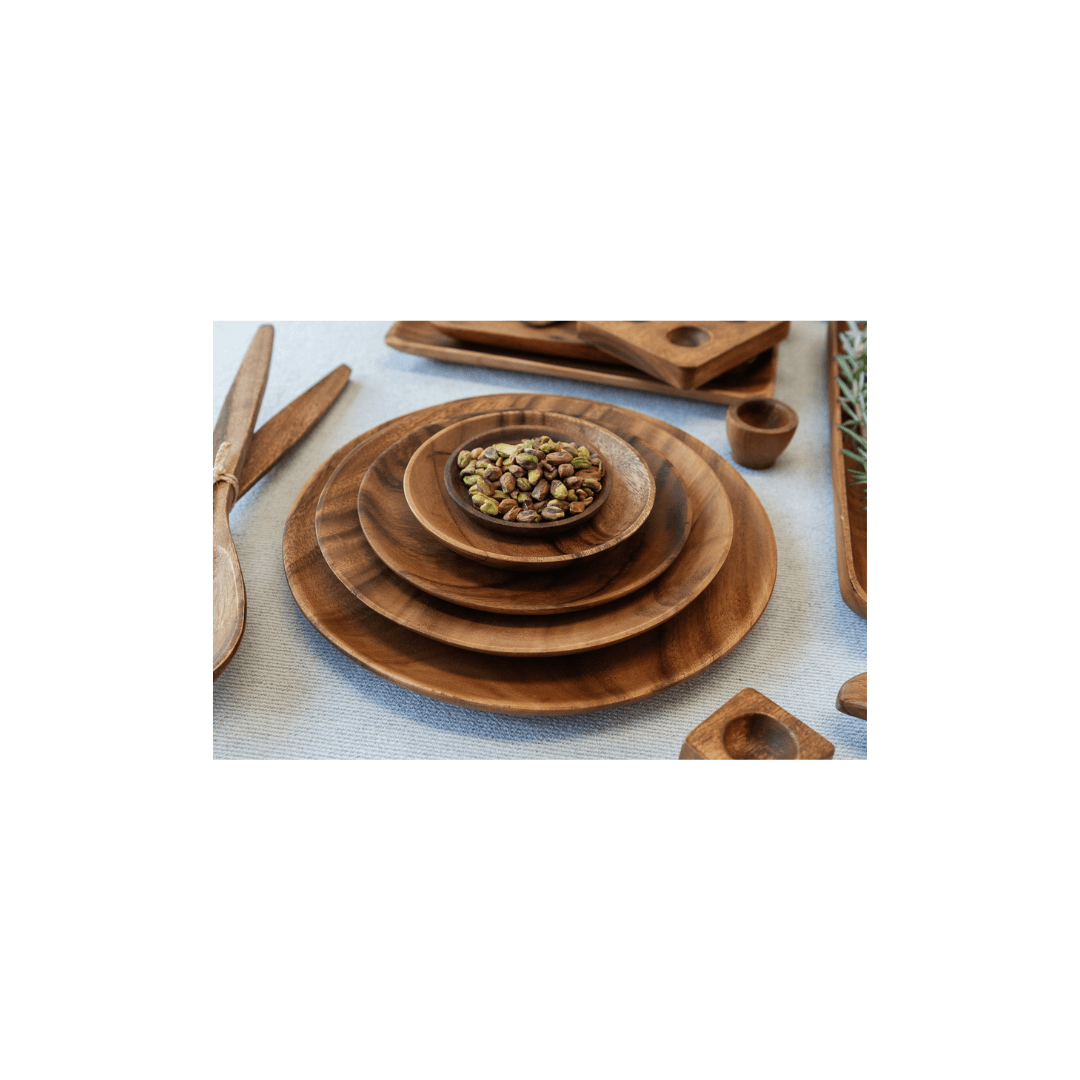 Acacia Round Plates