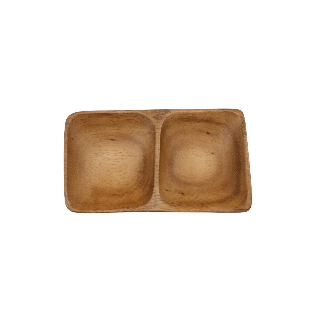 Acacia Salt &amp; Pepper/Condiment Dish