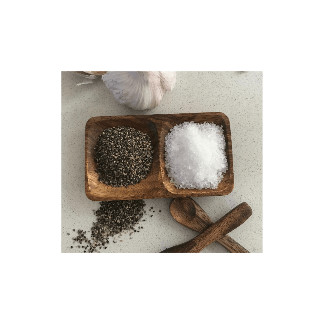 Acacia Salt &amp; Pepper/Condiment Dish