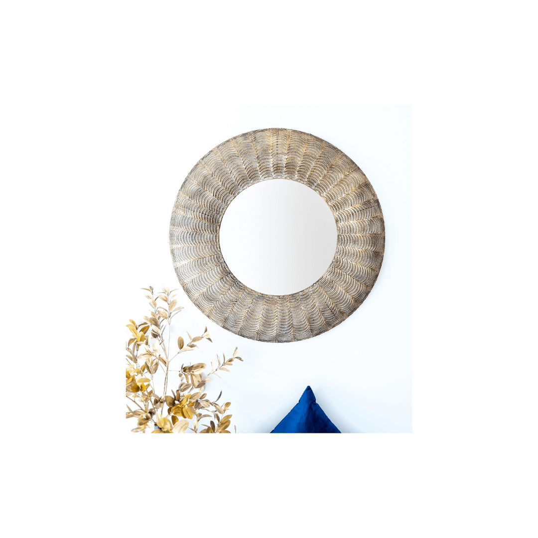 Mesh Edge Metal Wall Mirror