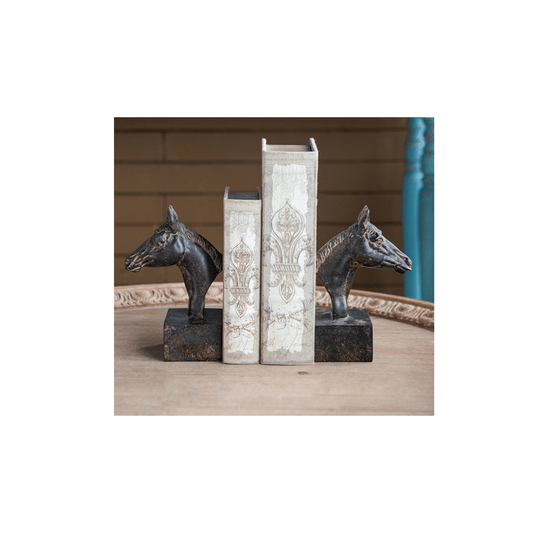 Horse Head Resin Book End Set