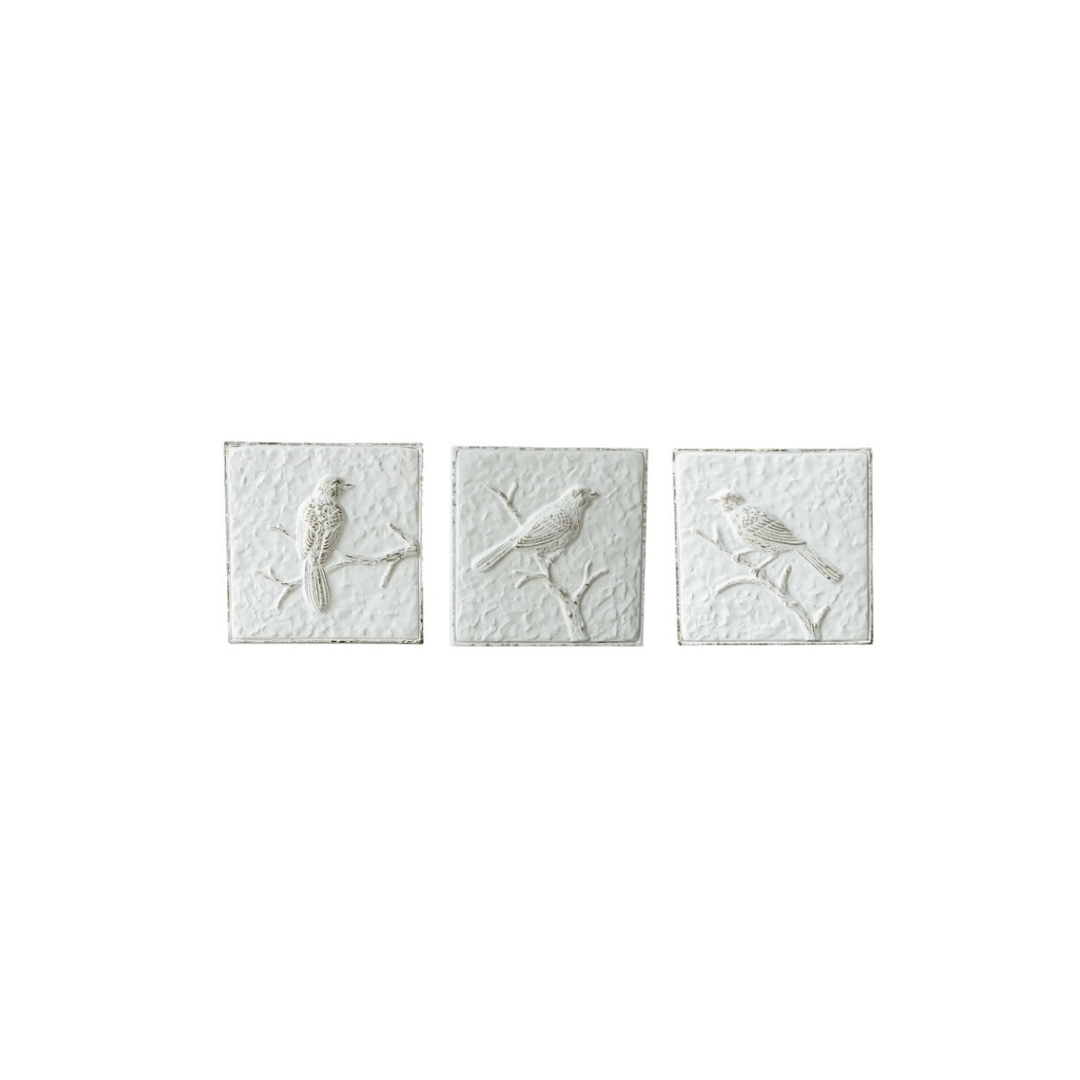 Birds On Branch Metal Wall Art (Set of 3)