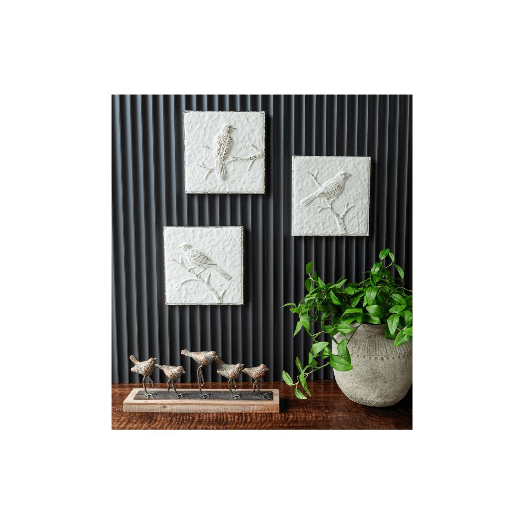 Birds On Branch Metal Wall Art (Set of 3)